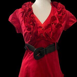 Vintage heart soul y2k ruffled romantic blouse